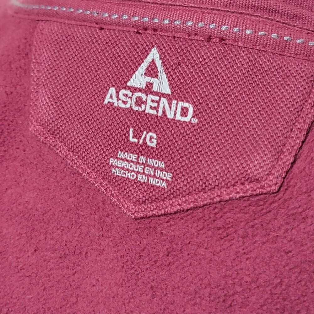 Ascend Base Camp Approved Men's Large Jacket Full Zip Red Pocket Outdoor Hiking - Picture 5 of 10